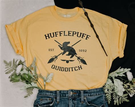 Hufflepuff Quidditch T Shirt Harry Potter Hogwarts Shirt Etsy