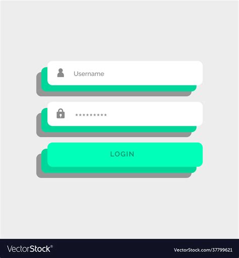 3d Style Login User Interface Design Royalty Free Vector