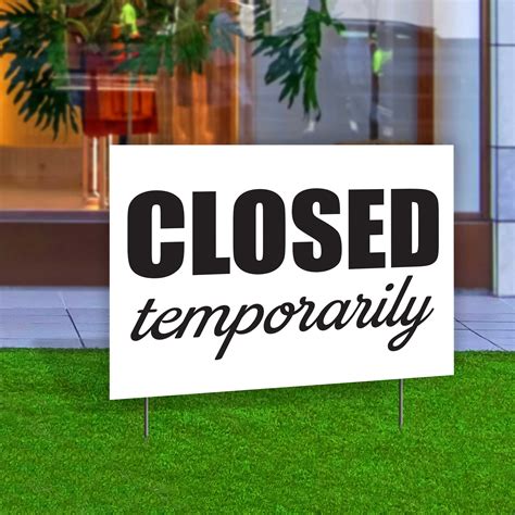 Closed Temporarily Double Sided Yard Sign 23x17 In Plum Grove