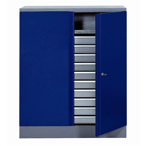 Armoire de rangement en métal bleu KUPPER 91 cm 1 porte 10 tiroirs ...