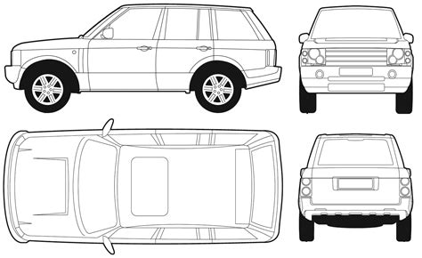 2005 Land Rover Range Rover Se Suv Blueprints Free Outlines