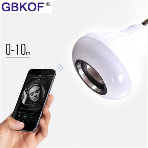 Gbkof E27 Wireless Bluetooth Speaker12w Rgb Bulb Led Lamp 110v 220v