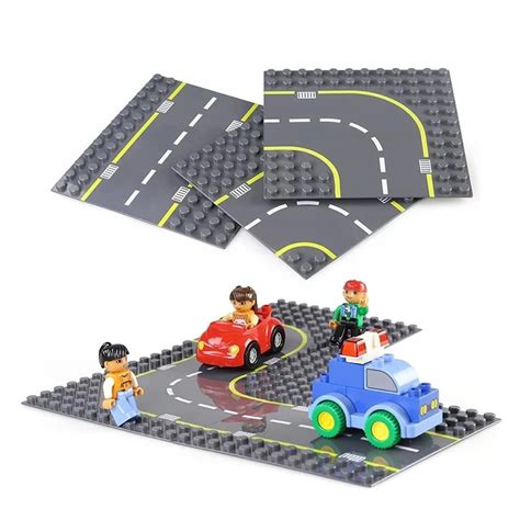 city road street base plate compatible with duplo figures technic car building blocks baseplate