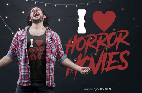 i love horror movies t shirt design vector download