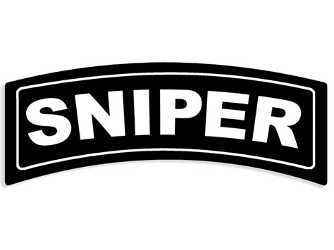 25×6 Inch Black Sniper Tab Shaped Sticker Decal Bumper Car Army