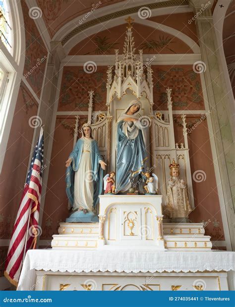 Altar With Virgin Mary And Jesus Statues In Saint John The Baptist