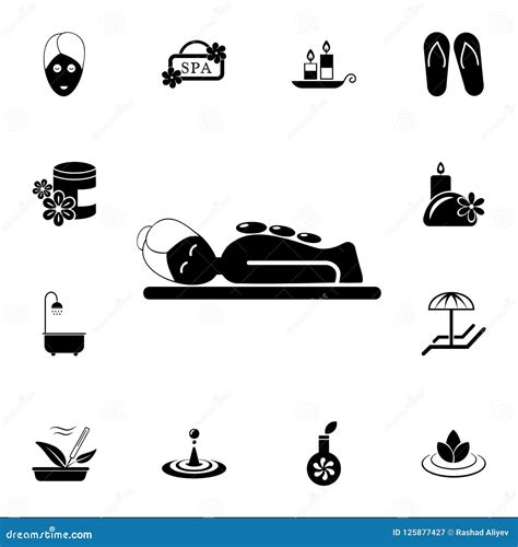 Massage With Volcanic Stones Icon Spa Icons Universal Set For Web And Mobile Stock Illustration