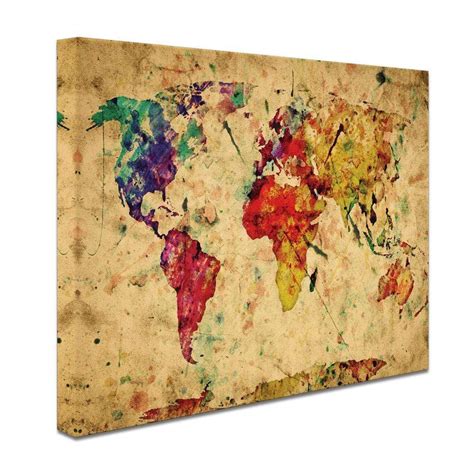 Colourful Vintage World Map Canvas Print Art Print Shop