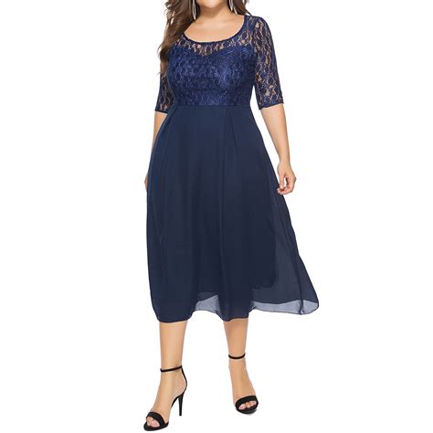 Wholesale Plus Size Apparel Mature Fat Women Black Lace Dresses Buy