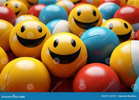 Many Smiley Faces Are Arranged In A Circle Stock Illustration