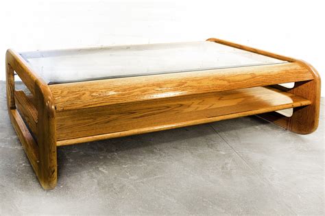 Sold Mid Century Oak And Glass Coffee Table By Lou Hodges Rehab Vintage Interiors