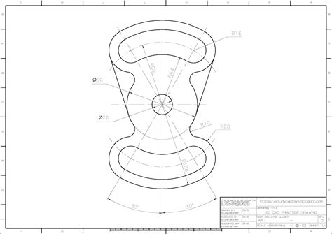 오토캐드연습도면2d Cad Drawing Practice 225 Tutorial Gambar Teknik