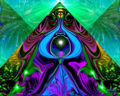 Pyramid Art Third Eye Abstract Angel Print Reiki Healing Energy The
