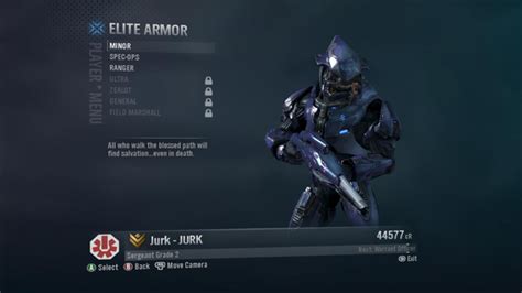 Halo Reach Elite Armour Permutations