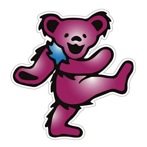 Grateful dead bean bear poster #2. Grateful Dead Dancing Bear Sticker- Pink