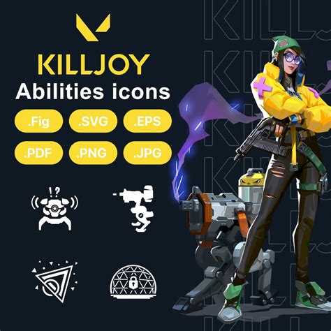 Valorant Killjoy Agent Abilities Icons Svg Png Eps Pdf Figma Vector
