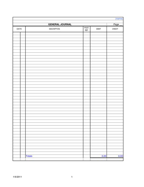 blank accounting ledger template printable journal template