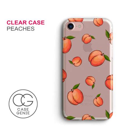 Peaches Pattern Clear Phone Case For Iphone 13 Pro Max And 12 Etsy Uk