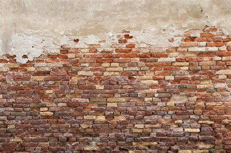 Grunge Brick Wall Damaged Plaster Brick Art Old Brick Wall Plaster Wall Texture