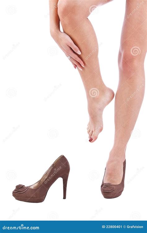 Woman Rubbing Her Leg Stock Image Image Of Person Health 22800401