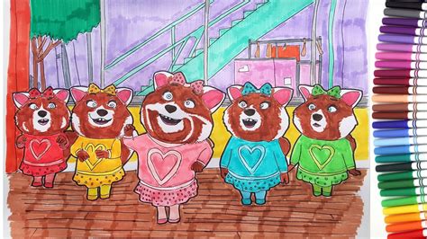 Sing Movie Five Red Pandas Dance At Busters Theater Coloring Pages