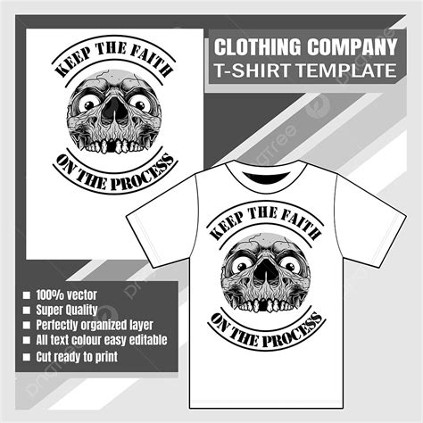 Company Mock Up Vector Hd Images Mock Up Clothing Company T Shirt Template Skull And Text Keep