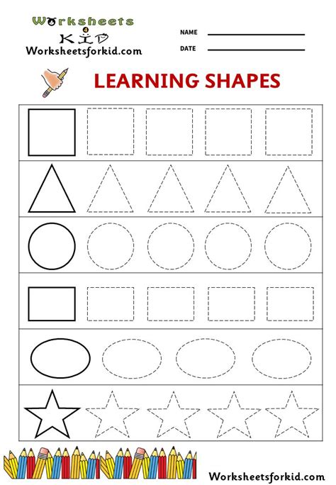 Preschool shapes worksheets and printables. Learning basic shapes worksheets in 2020 | Kids math ...