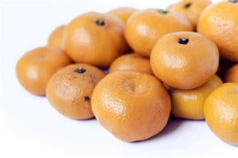 Fresh Mandarin Oranges Citrus Reticulata Vegetarian Concept Stock