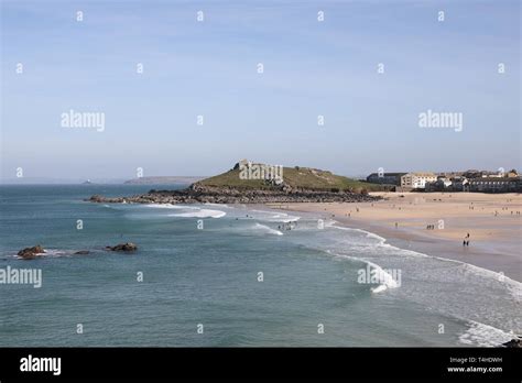 View Of Porthmeor Beach The Island Background St Ives Saint Ives