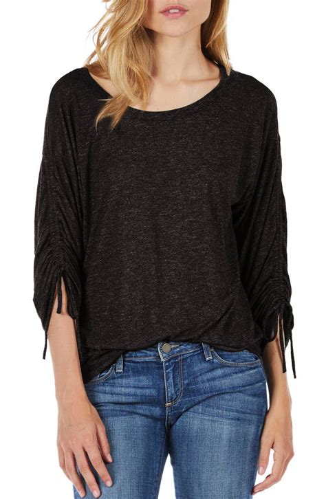 Michael Stars Ruched Sleeve Tee Nordstrom