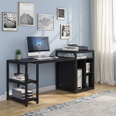 Tribesigns 47 Inch Computer Desk With Storage Shelves