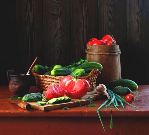 Food Still Life Cucumber Tomato Vegetable Hd Wallpaper Peakpx