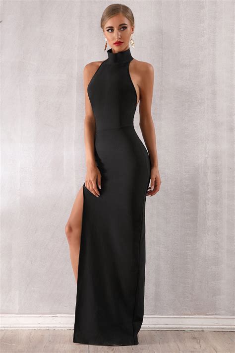 Fleepmart 2021 New Summer Black Bandage Dress Sexy Sleeveless Halter