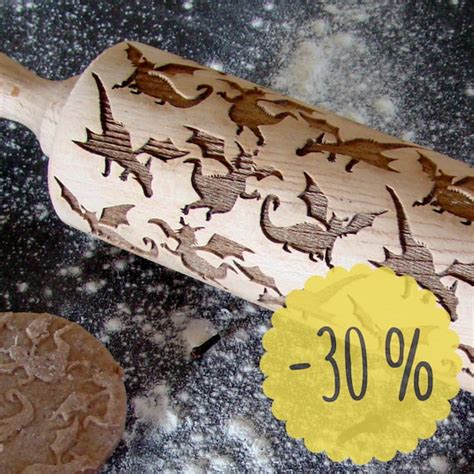 Dragons Embossing Rolling Pin Laser By Rollingpincollection