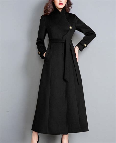 Black Coatwool Coatwomen Long Full Length Wool Jacket Warm Cozy Coat
