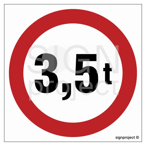 SA052 Znak drogowy B 18 Zakaz wjazdu pojazdów o rzeczywistej masie