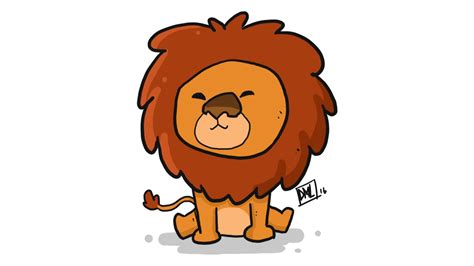 Draw 32 How To Draw A Cute Lion Draw Doodle Character Youtube