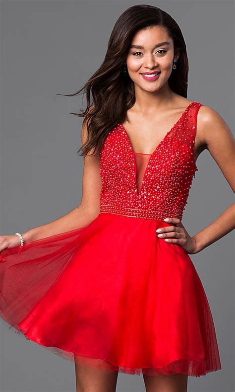 Dave And Johnny Short Red Party Dress Promgirl