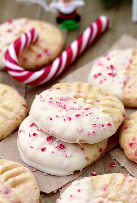 White Chocolate Dipped Candy Cane Sugar Cookies Sweet Spicy Kitchen