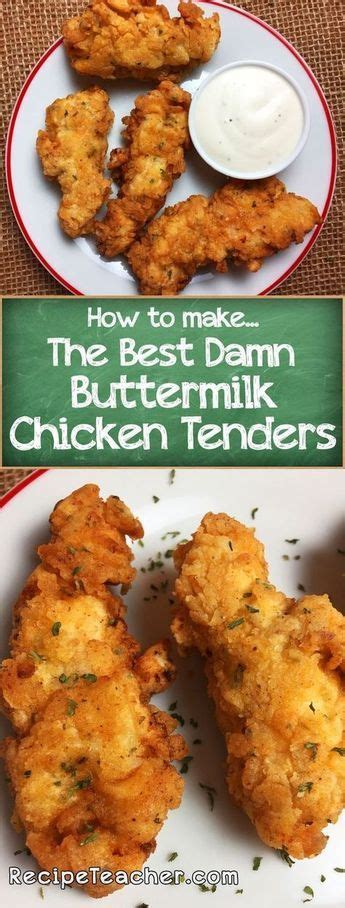 Fry chicken tenders in three batches for 2 minutes on each side. How To Make Buttermilk Chicken Tenders | Recipe | Chicken parmesan recipes, Chicken tender ...