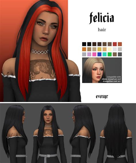 Felicia Hair Evoxyr On Patreon Sims Hair Sims 4 Sims