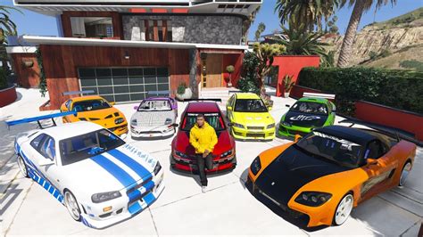 Gta 5 Stealing Fast And Furious Cars With Franklin Real Life Cars