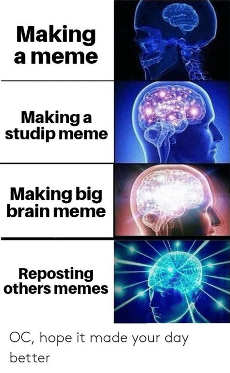 Making A Meme Making A Studip Meme Making Big Brain Meme Reposting