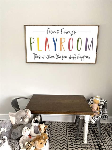 Playroom Wood Sign Custom Playroom Sign Kids Name Sign Playroom