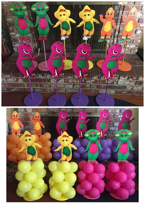 Barney And Friends Balloon Stands Barney Centerpieces Barney Party
