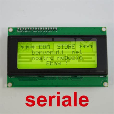 Display Seriale Verde 20x4 Pcf8574 Iici2c Lcd Retroilluminato