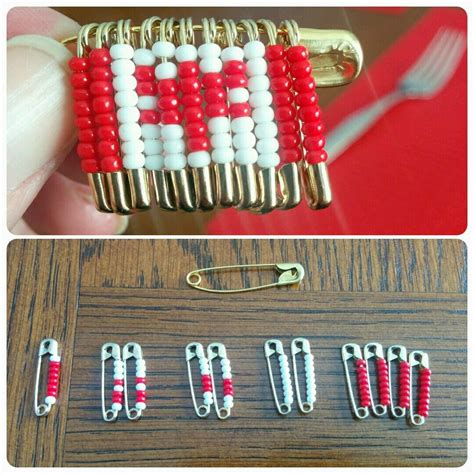 Canada Flag Hat Swap 11 Small Pins 1 Large Pin 8 Glass Beads Per Pin Safety Pin Jewelry