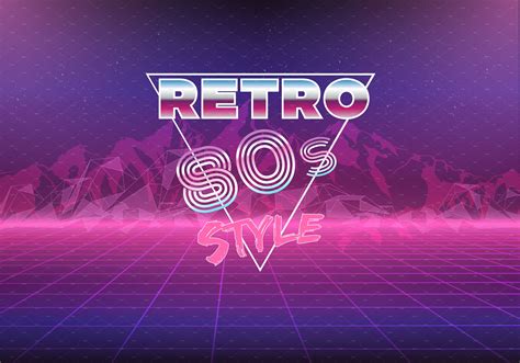 Retro 80s Eighties Neon Background Pre Designed