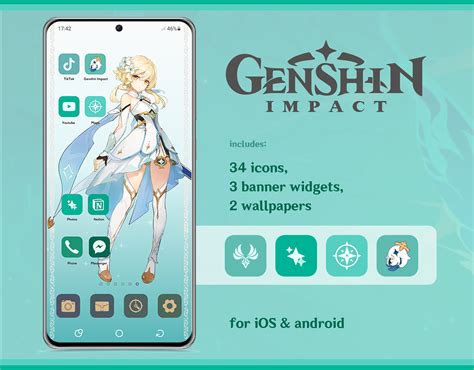 Genshin Impact App Icon And Wallpaper Pack For Ios 14 And Etsy Canada