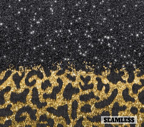 Glitter Gold Black Leopard Seamless 20oz Skinny Tapered And Etsy